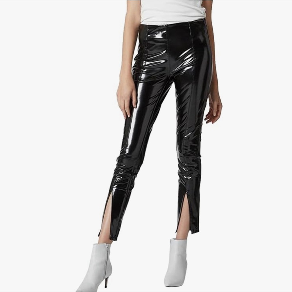 Blank NYC Black Vinyl High Waisted Pants - Picture 1 of 8